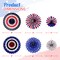 4E's Novelty 24 Pcs Patriotic Hanging Decorations, 6 Pcs Foldable Hanging Patriotic Paper Fans Red White Blue Decor with Star Streamer, American Independence Day Banner with USA Flag, USA Glory Decor